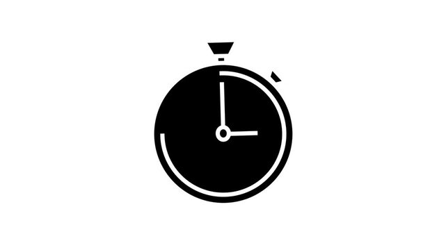A black clock on a white background.