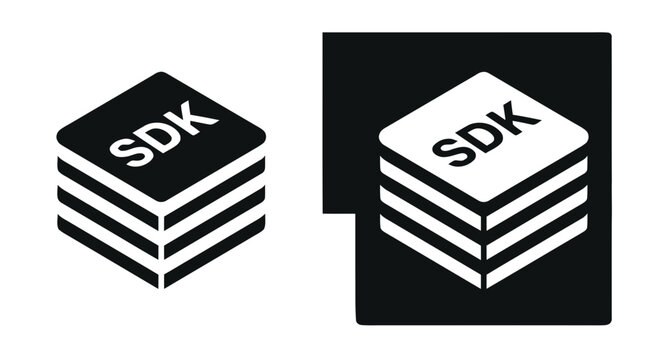 Vector illustration of software development kit sdk icon set on a transparent background