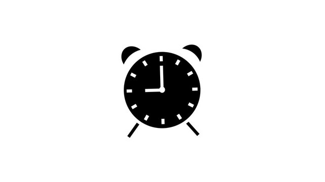 A black alarm clock ticking fast animation background.