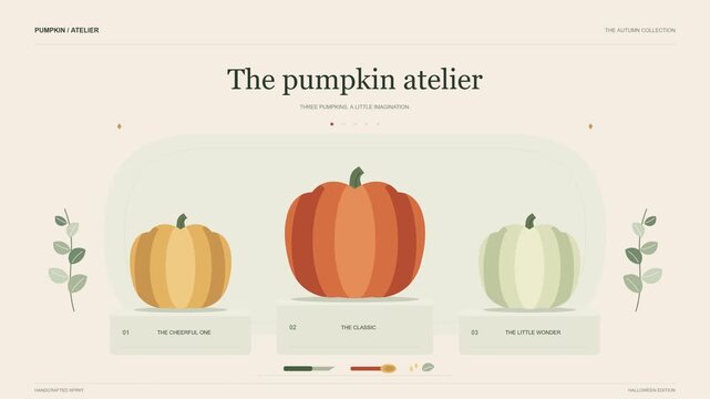 Minimalist autumn harvest pumpkin illustration set in warm seasonal fall colors for decoration