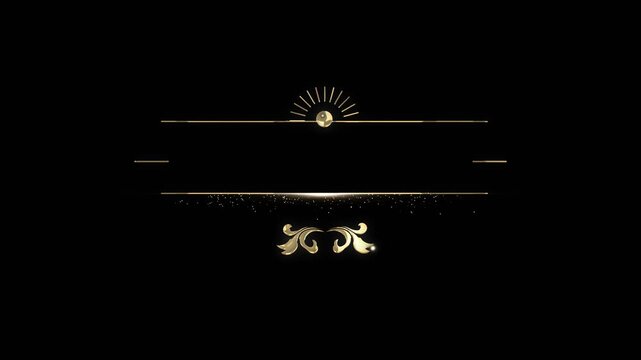abstract luxury silver and golden frame intro blank titles particles reveal effect with alpha channel