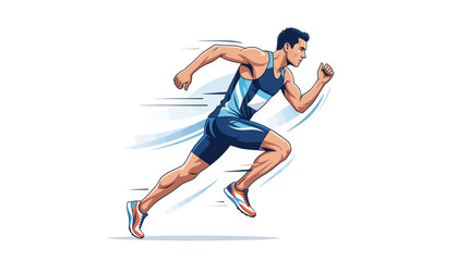 Fototapeta premium Dynamic Athlete Sprinting Action Pose Illustrating Speed and Determination