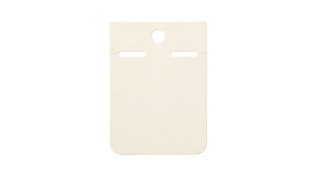blank beige jewelry display card with slits isolated on transparent background png