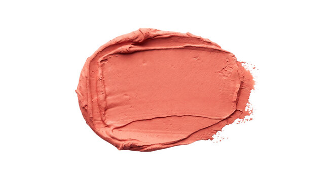 coral pink cosmetic cream smudge swatch isolated on transparent background png