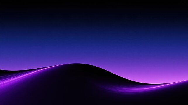 Abstract Futuristic Neon Purple Wave Gradient Background With Dark Sky