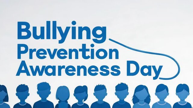 Banner poster bullying prevention awareness day, stop harassment and abuse at school AI Generative
