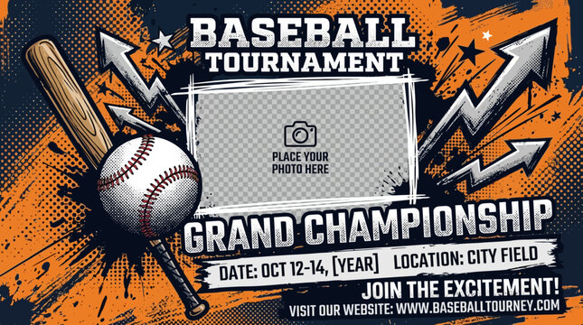 Baseball Tournament Grand Championship Advertisement Flyer Design