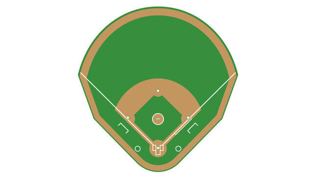 Ariel View Of A Pristine Baseball Field Layout For Sporting Events