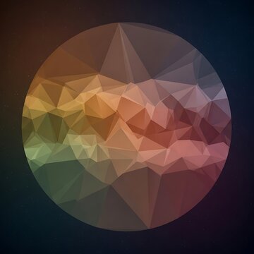 Geometric abstract design with vibrant gradient tones in circular composition