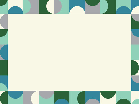 70年代風レトロポップな幾何学模様のフレーム素材 70s retro geometric pattern frame background