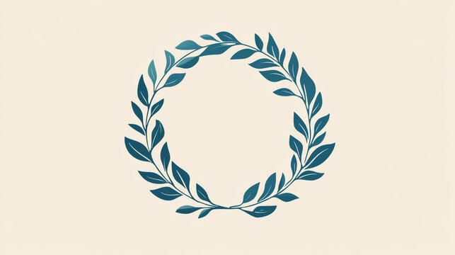Hand drawn circular olive leaf laurel wreath branch illustration with botanical illustration olive leaves circular frame greenery botanical