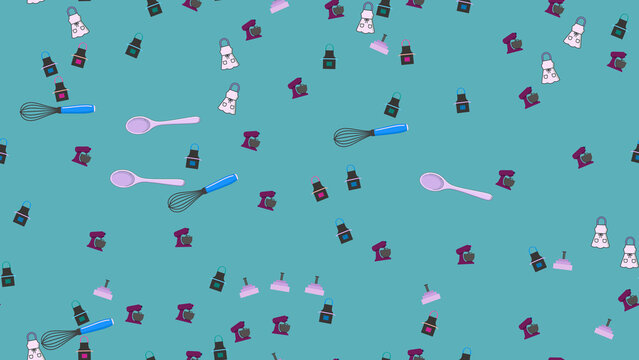 Baking Utensils and Aprons Pattern