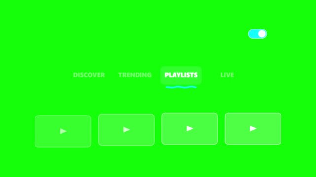 Chroma Key Green Screen Game Menu Interface with General Features Trailers and DLC Tabs.