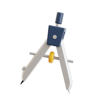 3D Geometry Drafting Compass Icon