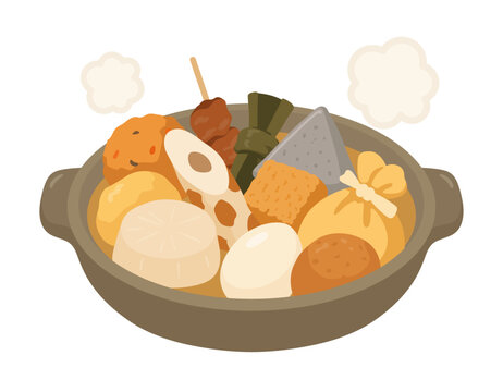 おでんのイラスト 秋冬のあったか鍋料理