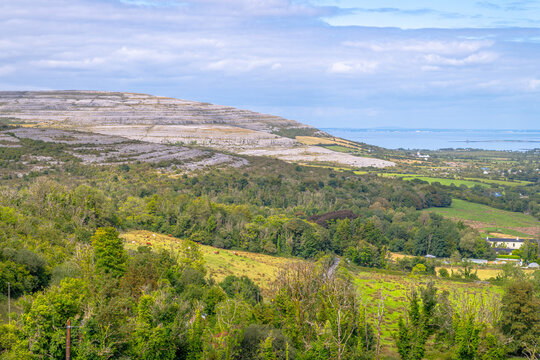 Rolling hills of exposed limestone define The Burren in Ireland