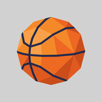Basketball Ball Icon Low Poly Design