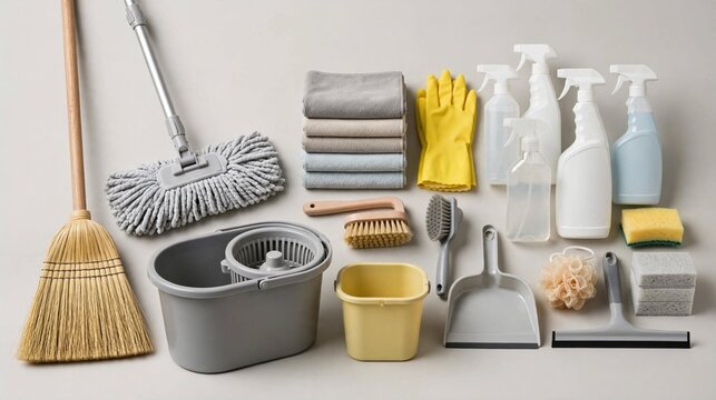 Kit faxina completo organizado