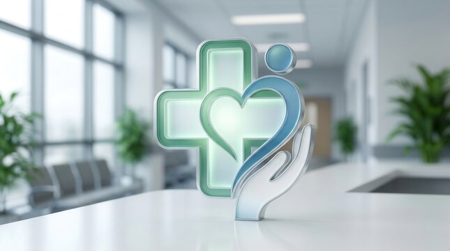Caring Healthcare Symbol Of Life And Health In Modern Clinic