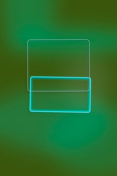 A glowing neon outline button sits over a rich green gradient, creating a bold cyber look for UI concepts, callouts, and interactive landing pages.
