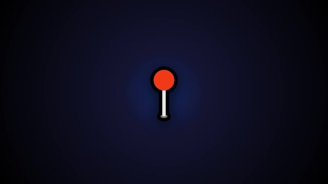 Multiple red map pin icons glow on dark blue background