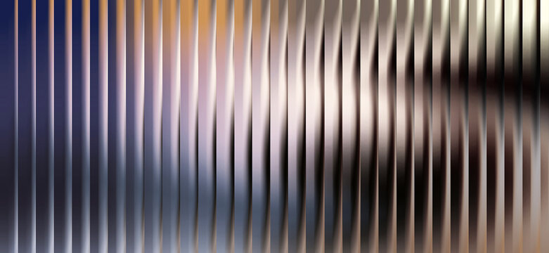 Vertical metallic ribbed texture with gradient light reflections