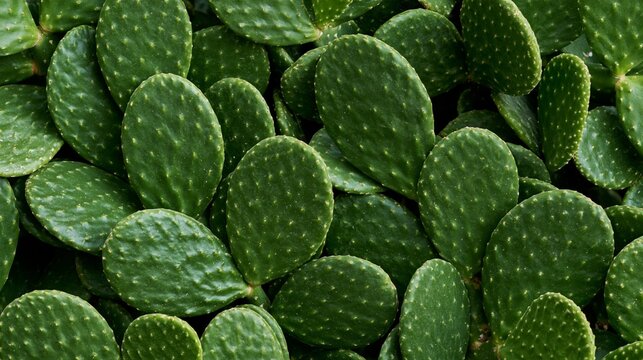 dense nopal cactus pads filling the entire frame