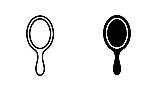 Vector illustration of handheld mirror icon set on a transparent background