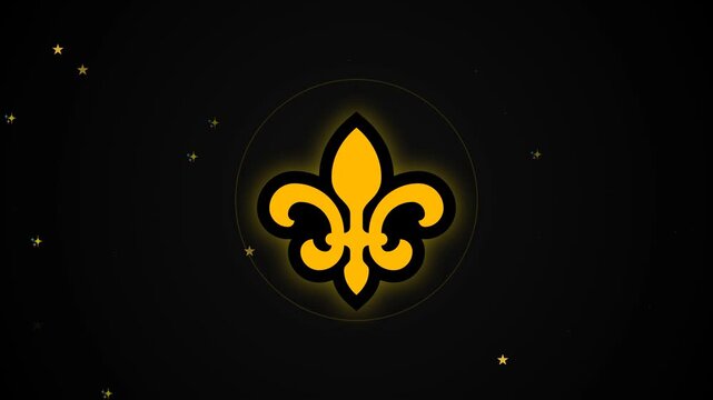 Golden Fleur-de-lis on Black Background with Subtle Glow