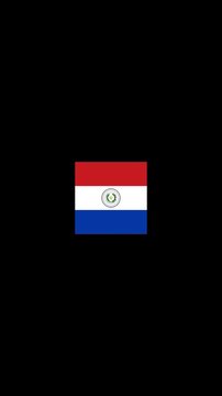 3D Rotating Paraguay Flag Cube Animation with Transparent Background