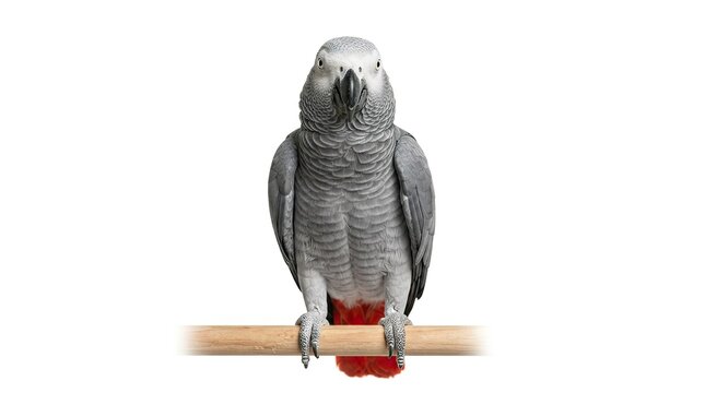 grey parrot isolated on white