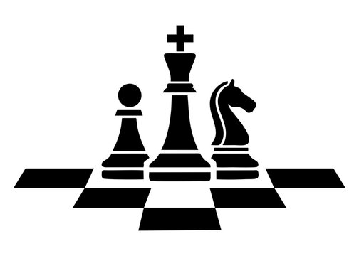 Black and white chess logo