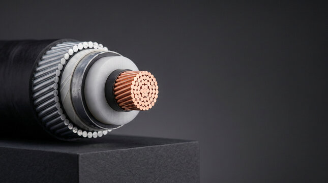 High Voltage Subsea Power Cable Cross Section with Copper Conductor