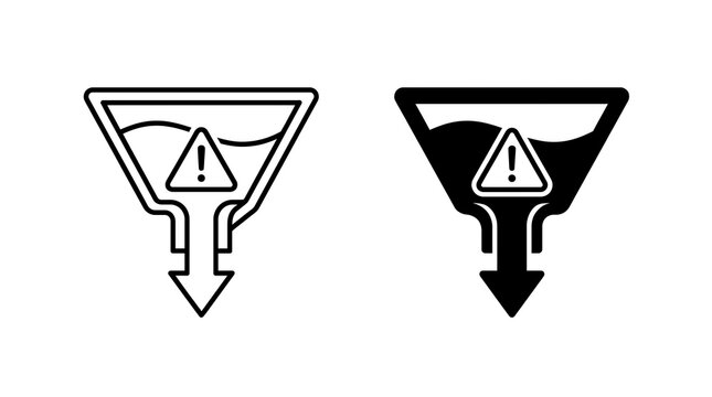 Filter warning vector icon set isolated on transparent background