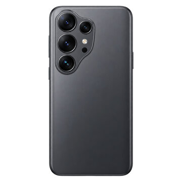  sleek, modern smartphone with a matte black finish featuring a prominent quad-camera setup and LED flash on its back panel.