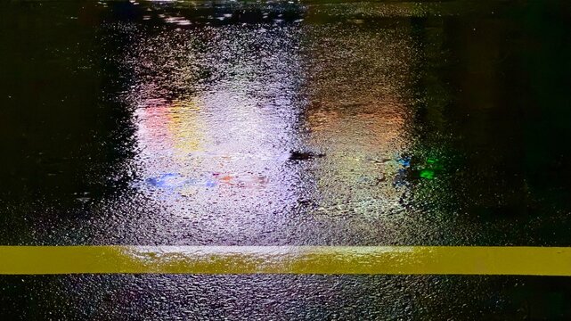 abstract grunge background reflection of vending machine lights in the Japanese rain 
