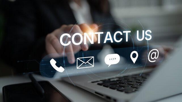 A set of communication methods for customer service. Includes contact information for phone, email, chat, and physical address for user support and inquiries. Fermion