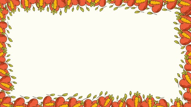 hand drawn carrot border video animation