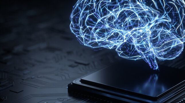 Glowing Neural Network Brain Model on Microchip CPU