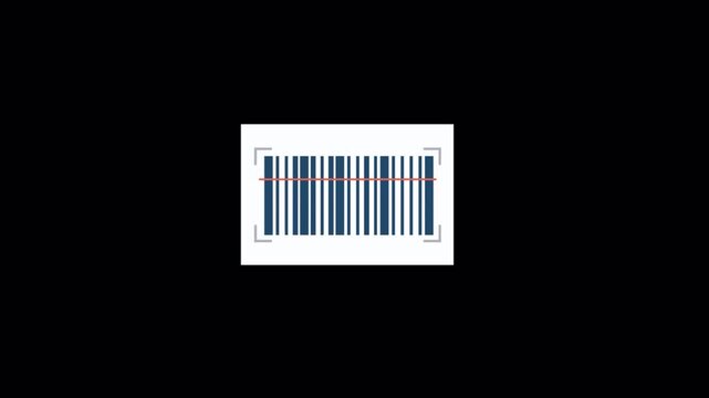 Digital Barcode Scanning Animation - Transparent