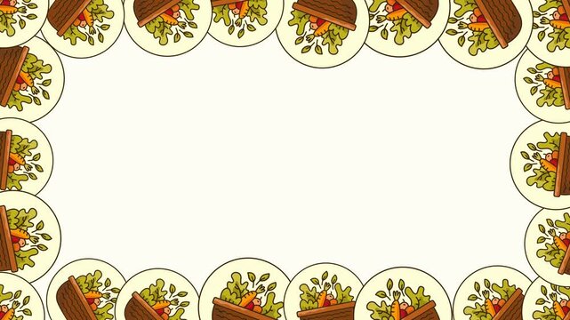 organic vegetable frame pattern with fresh harvest food