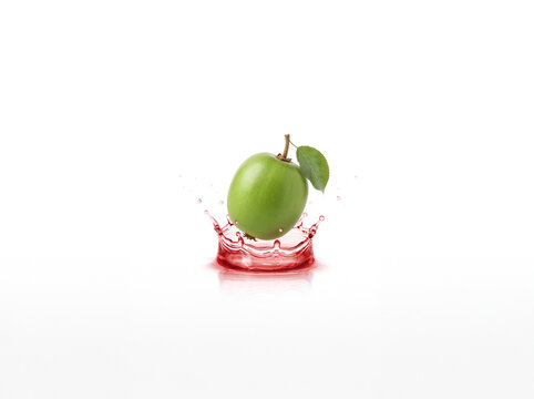 Kiwi Halves with Green Juice Splash