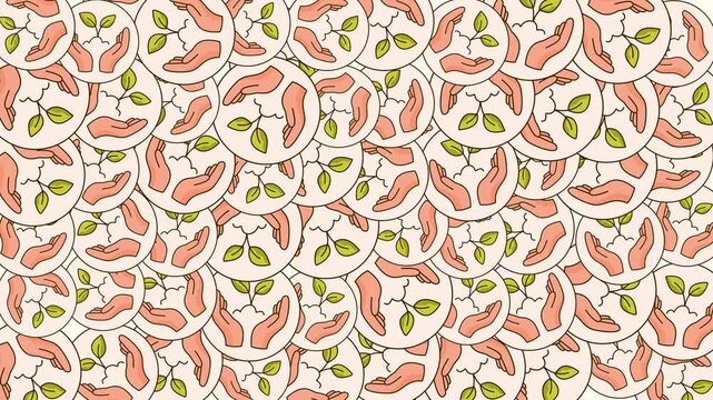 cute vegetable pattern seamless loop animation background video