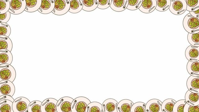 fresh vegetable border frame template video motion background