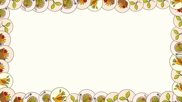 autumn harvest border frame template motion video background