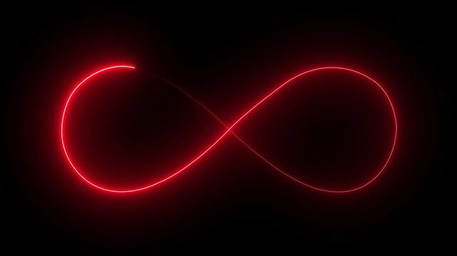 Glowing Neon Infinity Symbol icon animate with seamless loop clipart footage for modern design. 4k video animation