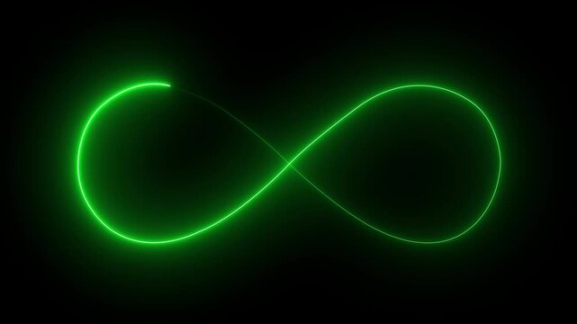 Glowing Neon Infinity Symbol icon animate with seamless loop clipart footage for modern design. 4k video animation