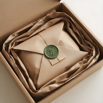 고급스러운 포장 종이로 감싸고 녹인 왁스 인장으로 단단히 밀봉한 비밀스러운 상자
Secret box wrapped in luxurious wrapping paper and tightly sealed with a melted wax stamp