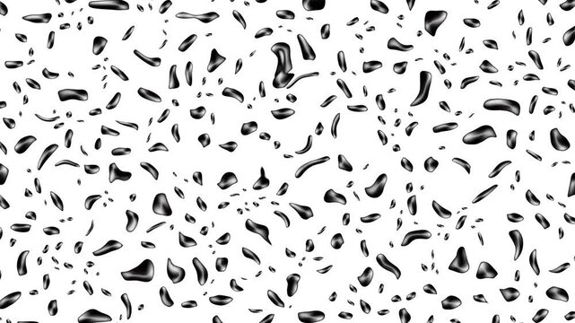 Numerous black bacteria wriggle and drift under a microscope, filling the frame with realistic microscopic motion for science