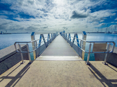 A stunning view of a pier on Corio Bay at the Geelong waterfront